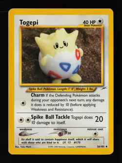 Togepi 56/105 Yuka Morii Uncommon Neo Destiny Pokemon Card - Image 1