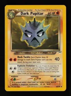 Dark Pupitar 38/105 Non Holo Uncommon Neo Destiny Pokemon Card - Image 1