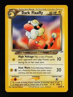 Dark Flaaffy 34/105 Non Holo Uncommon Neo Destiny Pokemon Card - Image 1