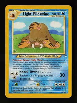 Light Piloswine 26/105 Non Holo Rare Neo Destiny Pokemon Card - Image 1