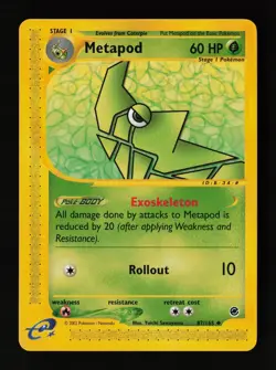 Metapod 87/165 Uncommon Expedition Pokemon Card - Image 1