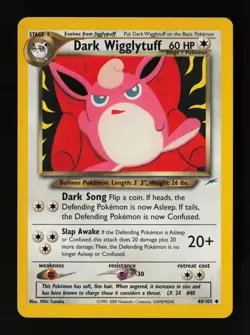 Dark Wigglytuff 40/105 Non Holo Uncommon Neo Destiny Pokemon Card - Image 1