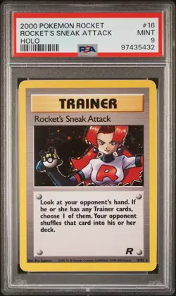 PSA 9 - Rocket’s Sneak Attack Holo - Team Rocket 2000 Pokemon Card - Image 1