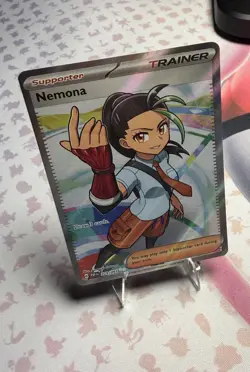 Pokemon TCG Nemona Trainer Paldean Fates Full Art Holo Ultra Rare Card 229/091 - Image 1