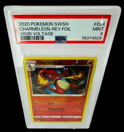 PSA 9 Charmeleon 24/185 Reverse Foil Pokemon 2020 SWSH Vivid Voltage Card Graded - Image 3
