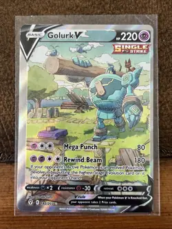 Pokemon TCG Evolving Skies Golurk V Holo Card Alternative Art Ultra Rare 182/203 - Image 1