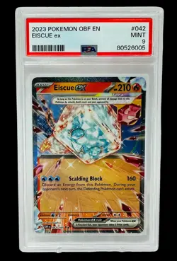 PSA 9 Eiscue Ex 042/197 Obsidian Flames 2023 Pokemon Card Graded - Image 1