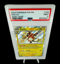 PSA 9 Raichu 132/091 Paldean Fates Shiny Rare Graded Pokemon Card 2024 - Image 2