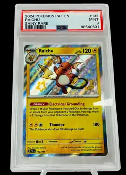 PSA 9 Raichu 132/091 Paldean Fates Shiny Rare Graded Pokemon Card 2024 - Image 3