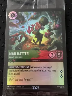 Disney Lorcana TCG - 16/D23 Mad Hatter - Unruly Eccentric - Foil Card - Image 1