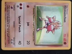 Pokemon TCG Hitmonchan Base Set Holo Unlimited Rare Card 7/102 MP Condition - Image 1