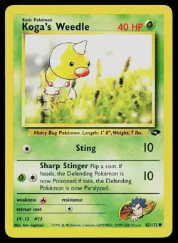 Pokemon Card Gym Challenge Koga's Weedle 82/132 Common - Image 1