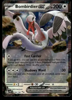 Pokemon Cards Bombirdier ex 156/182 Paradox Rift Double Rare NM - Image 1