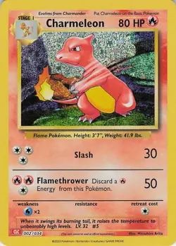 Charmeleon Holo Classic Collection Trading Card Game Classic 002/034 NM - Image 1