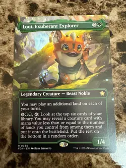 LOOT, EXUBERANT EXPLORER Borderless Magic MTG Foundations - Image 1