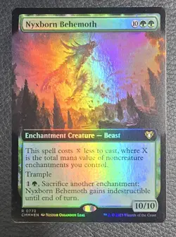 Nyxborn Behemoth (Extended Art) Commander Masters Foil Magic MTG - Image 1