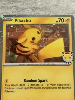Pikachu 2026 Pokemon Day Cosmo Holo Mouth 🌀 NM!!! 051/162 - Image 2