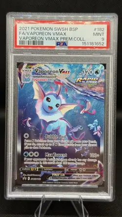 Vaporeon VMAX Pokemon SWSH182 SWSH: Sword & Shield Promo Cards PSA 9 - Image 1