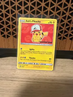 Ash's Pikachu - SM109 - Pokemon Sun & Moon Promo Rare Card MP - Image 1