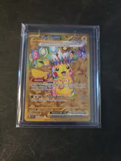 Pokemon TCG SV08 Surging Sparks Pikachu EX Hyper Rare Gold Holo Card 247/191 - Image 1