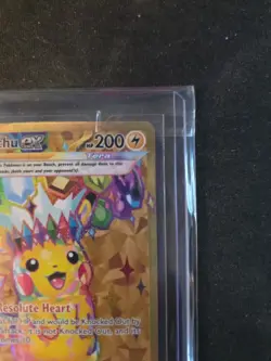 Pokemon TCG SV08 Surging Sparks Pikachu EX Hyper Rare Gold Holo Card 247/191 - Image 3