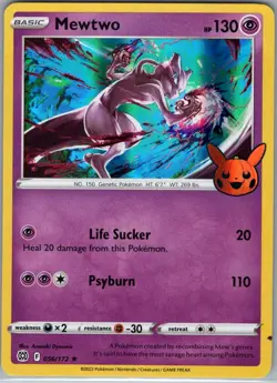Mewtwo 056/172 Holo Trick or Trade BOOster Bundle - Pokemon Card - NM - Image 1