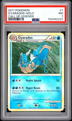 2011 POKEMON CALL OF LEGENDS #7 GYARADOS-HOLO PSA 7 - Image 1