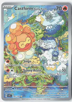 Castform Sunny Form 195/191 Illustration Rare Surging Sparks Pokemon Holo NM - Image 1