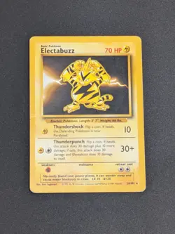 Vintage 1999 Electabuzz 20/102 Base Set Rare MP Pokemon TCG Card - Image 1