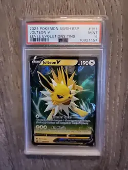 Jolteon V 2021 Pokemon Sword & Shield Black Star Promo Eevee Evolutions PSA 9 - Image 1