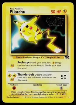 Pokemon Card - Pikachu Wotc Black Star Promo WB Movie 4 Promo - Image 1