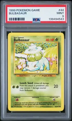 1999 Pokemon Best Set Unlimited #44 Bulbasaur PSA 9 Trading Card - Image 1