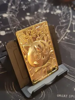 Pokemon Jigglypuff Trading Card Bar 23K Gold Plated 1999 Burger King Nintendo. - Image 1