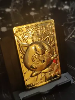 Pokemon Jigglypuff Trading Card Bar 23K Gold Plated 1999 Burger King Nintendo. - Image 2
