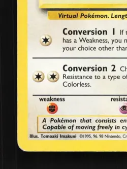 Porygon 39/102 HP Base Set English Pokemon Card TCG - Image 2