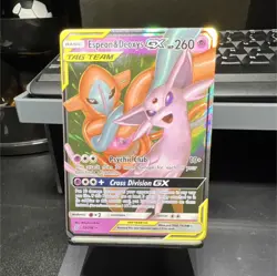 Pokemon Espeon & Deoxys GX TAG TEAM Ultra Rare Holo 72/236 Sm-Unified Minds - Image 1