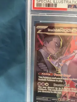 2025 POKEMON DESTINED RIVALS SPECIAL ILLUSTRATION TEAM ROCKET'S MEWTWO EX PSA 9 - Image 5