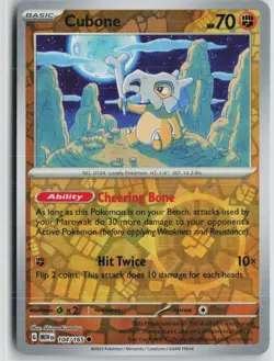 NM Cubone 104/165 Common 151 Pokemon Reverse Holo - Image 1