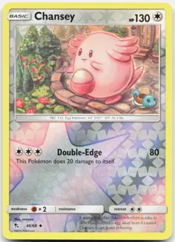 Chansey 46/68 Uncommon Hidden Fates Pokemon Reverse Holo Near Mint - Image 1