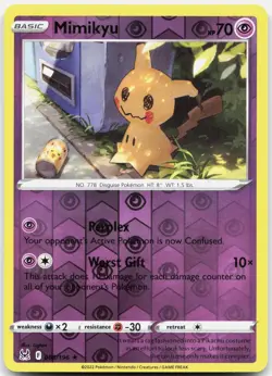 Mimikyu 080/196 Rare Lost Origin Pokemon Reverse Holo Near Mint - Image 1
