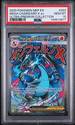 2025 POKEMON MEP EN-ME BLACK STAR PROMO #023 MEGA CHARIZARD X EX PSA 10 - Image 1