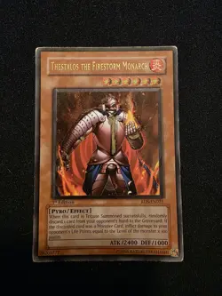 Yu-Gi-Oh Thestalos the Firestorm Monarch 1st Ed RDS-EN021 Ult R MISPRINT MP - Image 1