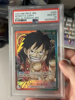 PSA 10 Monkey D. Luffy (Alt Art) OP01-003 ROMANCE DAWN - ONE PIECE Japanese 2022 - Image 3