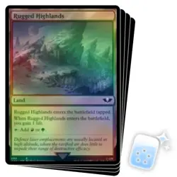 FOIL RUGGED HIGHLANDS (SURGE FOIL) X4 Warhammer 40,000 Magic MTG MINT CARD - Image 1