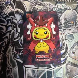 Poncho Pikachu Red Gyarados Sparkles Holo Pokemon Card Database Team Rocket Peru - Image 1