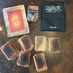 ENTIRE YUGIOH COLLECTION 400 Cards, Vintage Binders, And Tin - Image 1