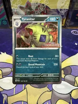 Pokemon TCG Tyranitar Holo Rare Card 135/193 Paldea Evolved Promo Stamped - Image 1