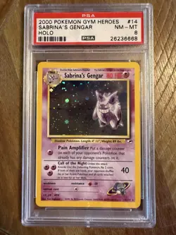 Pokemon TCG Sabrina's Gengar No.094 Gym Challenge Holo Card PSA 8 - Image 1