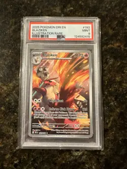 Pokemon TCG Blaziken Illustration Rare Card #192/182 Destined Rivals PSA 9 - Image 1