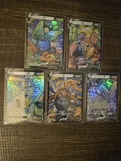 *Fan Art* Pokemon Stained Glass 5 Card Lot (Grass) - Read Description - Image 1